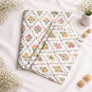 handloom pure cotton double size bedsheet with 2 pillow covers