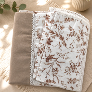 pure cotton king size lace boarder bedsheet with 2 pillow covers