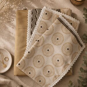 pure cotton king size lace boarder bedsheet with 2 pillow covers